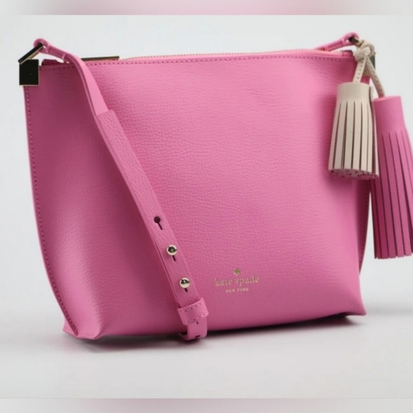 Kate Spade Foster Court Pepper Crossbody Bag Purse Hot Pink Tassels NWOT - Picture 7 of 10